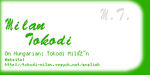 milan tokodi business card